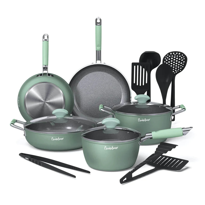 Set di pentole e padelle antiaderenti senza PFAS, PTFE (Teflon®), GenX, BPA, PFOA e NICKEL