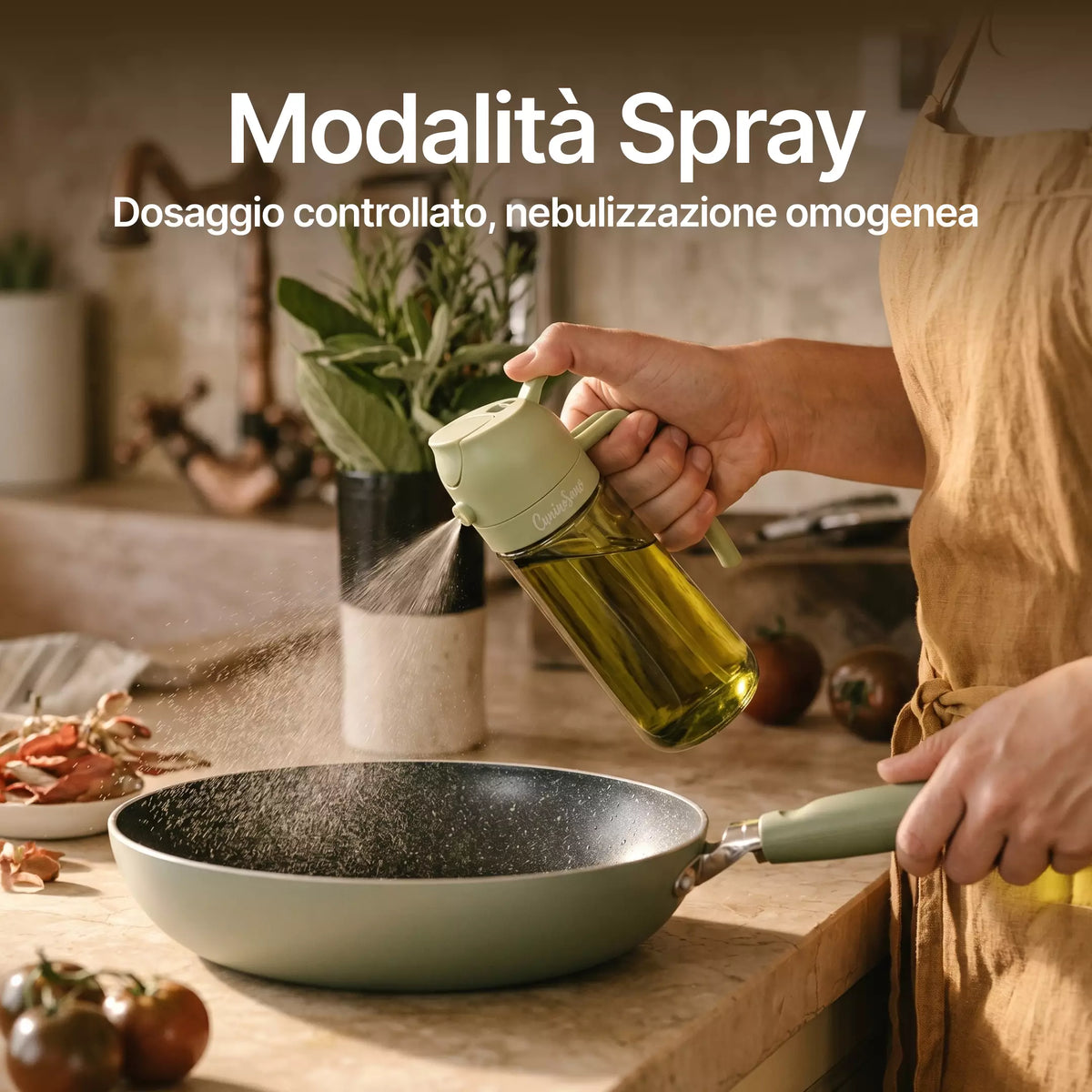 Spruzzino Olio BIG - Doppia erogazione con vetro oscurato protezione qualità