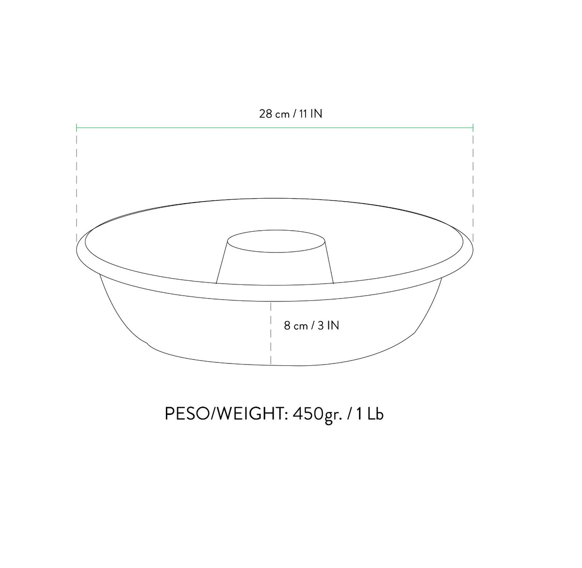 Tortiera Stampo per forno "Ciambella Liscia" 28cm