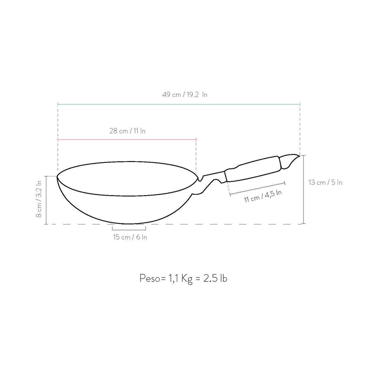 Wok 28cm antiaderente