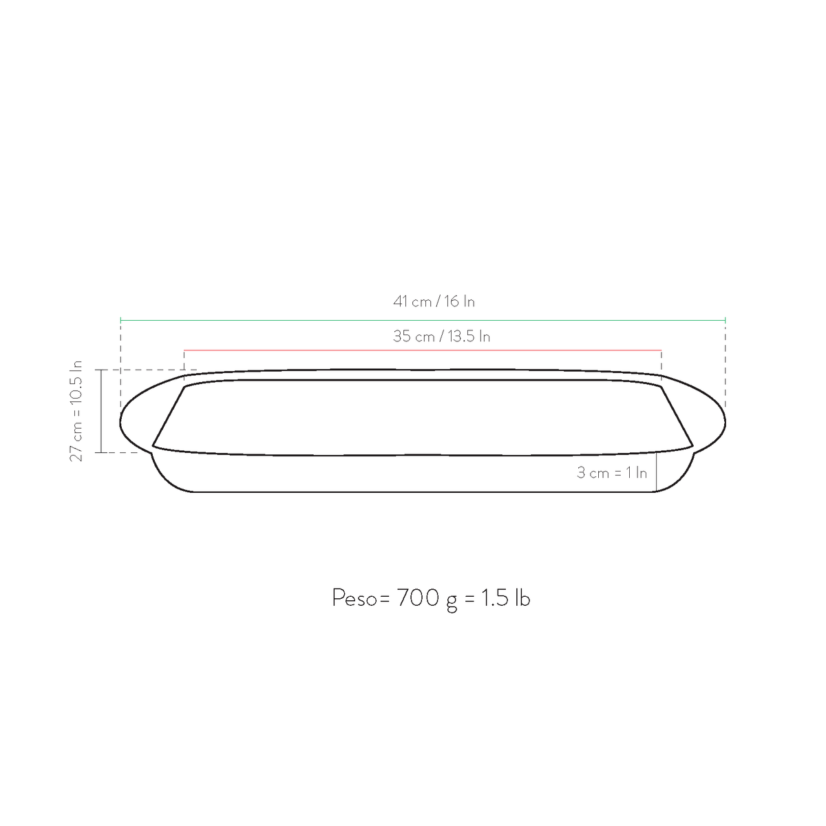 Teglia da forno bassa 35x27x3cm